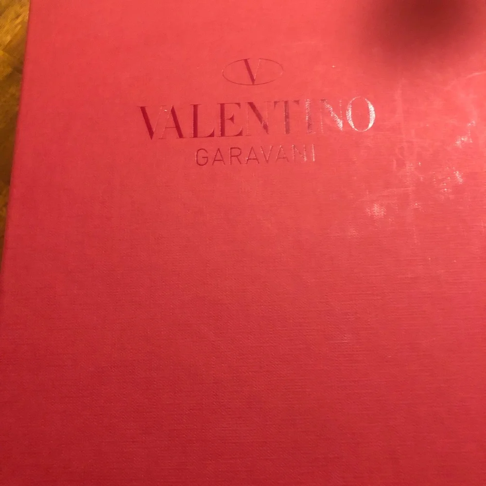 NIB $1100 VALENTINO Roman Stud Ankle-cuff Leather Ballerinas In Orange Zest 37.5
